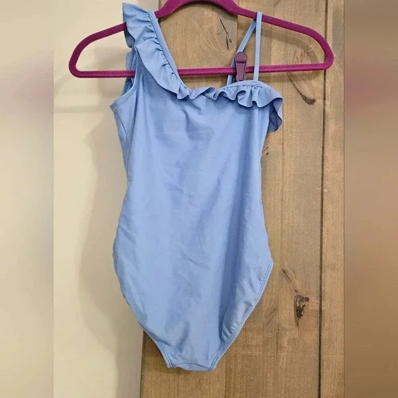 GAP Kids Kids Asymmetric One-Piece Swimsuit in Blue. Size L(10=12) - Picture 2 of 5